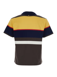 Versace Men Multicolor 'Strips' T-Shirt With Colorful Details For Men
