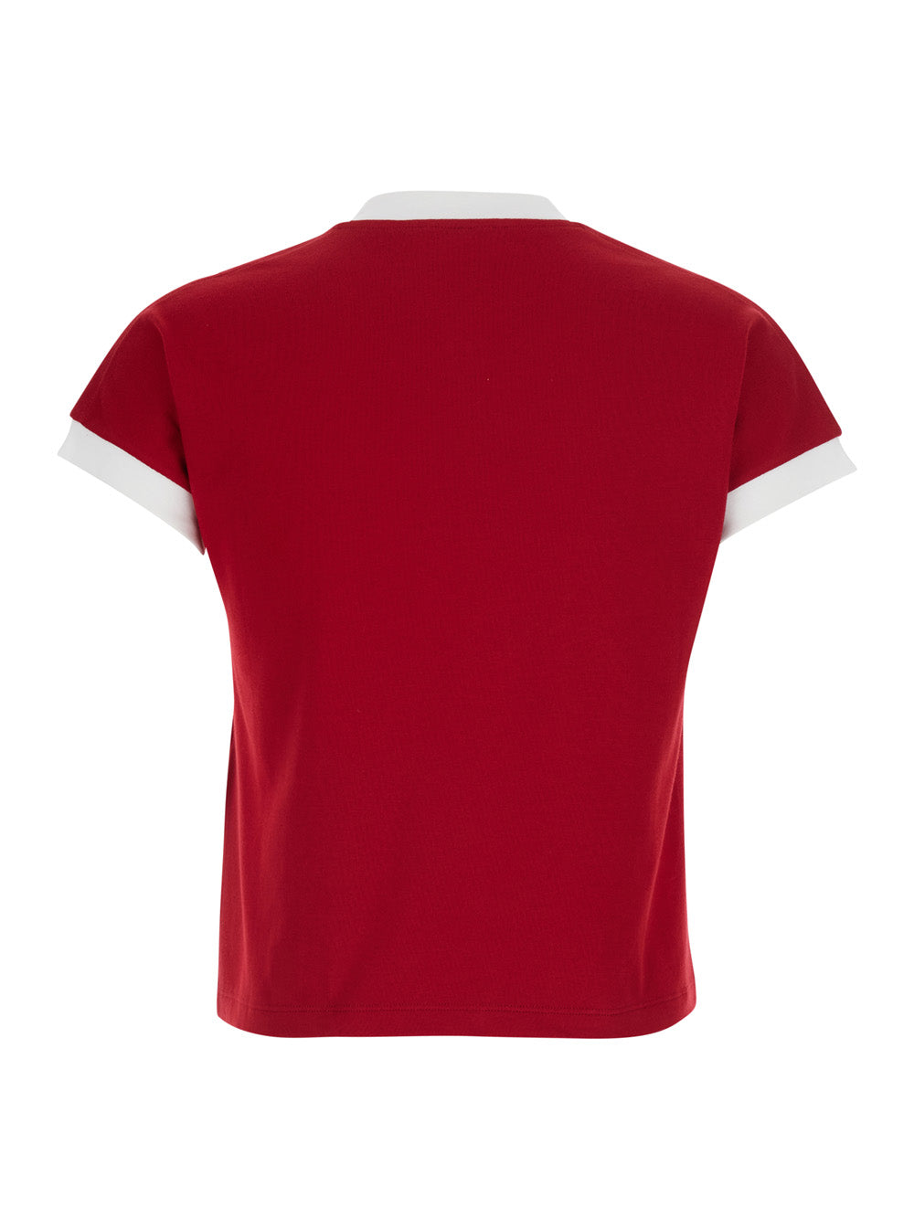 Versace Women Tshirt - Red - Logo Print T-Shirt On The Front - Cotton - Men