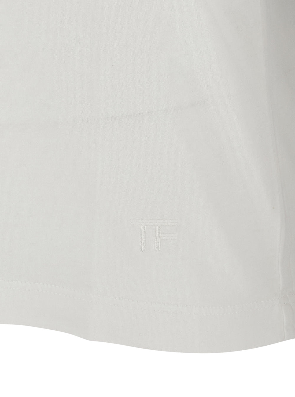 Tom Ford Men T-Shirt 'Cotton Silk Ss' White With Round Neck In Cotton And Silk Men