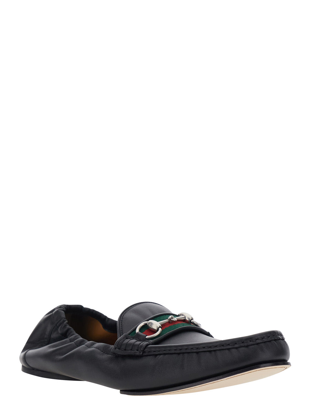 GUCCI Gucci Men Black Loafers With Rounded Toe And Horsebit Detail On Front In Leather For Men