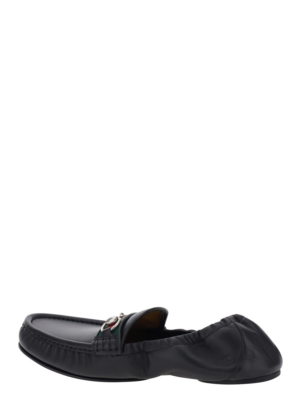 GUCCI Gucci Men Black Loafers With Rounded Toe And Horsebit Detail On Front In Leather For Men