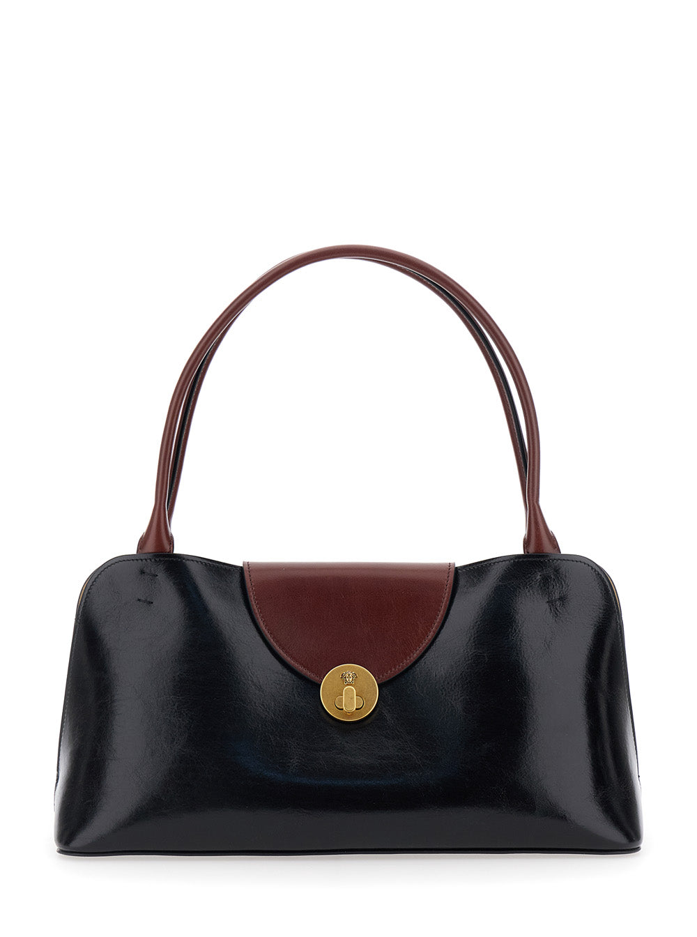 VERSACE Versace Women 'Vivien' Black Shoulder Bag With Turn Lock Closure And Medusa Plaque In Leather For Women
