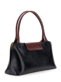 VERSACE Versace Women 'Vivien' Black Shoulder Bag With Turn Lock Closure And Medusa Plaque In Leather For Women