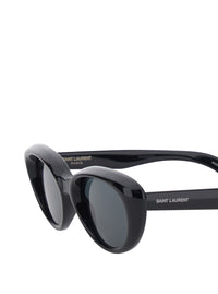 Saint Laurent Women 'Sl 859' Black Cat-Eye Sunglasses With Embossed Logo Lettering On The Temple In Acetate For Women