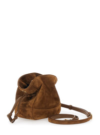 Saint Laurent Women 'Jamie Mini' Brown Crossbody Bag With Cassandre Logo Plate On The Front In Suede Woman