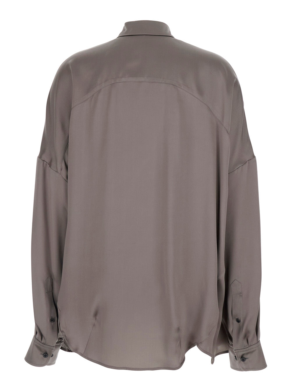 Dries Van Noten Women Casia Gray Shirt With Classic Collar And Long Sleeves In Cotton For Women