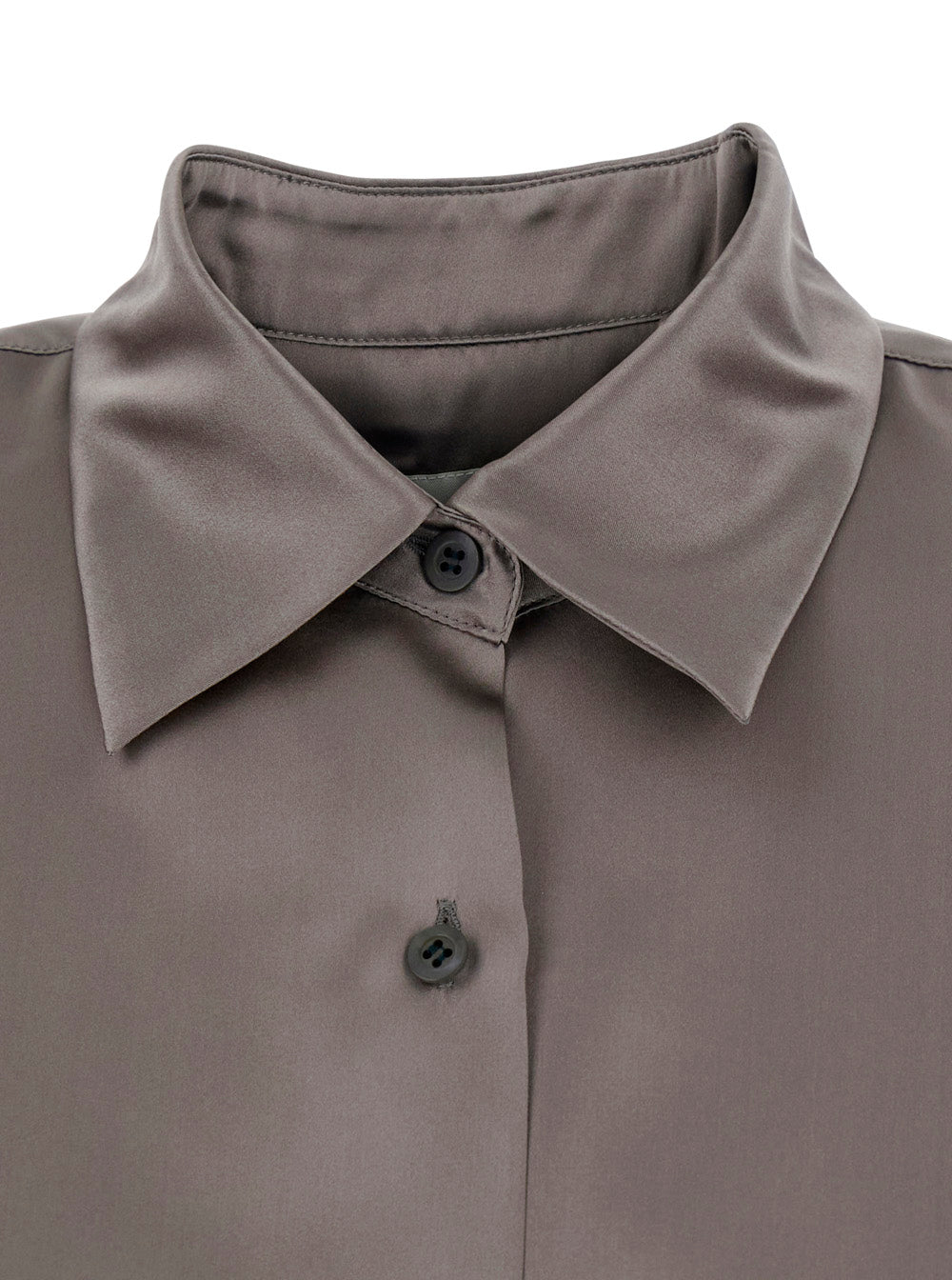 Dries Van Noten Women Casia Gray Shirt With Classic Collar And Long Sleeves In Cotton For Women