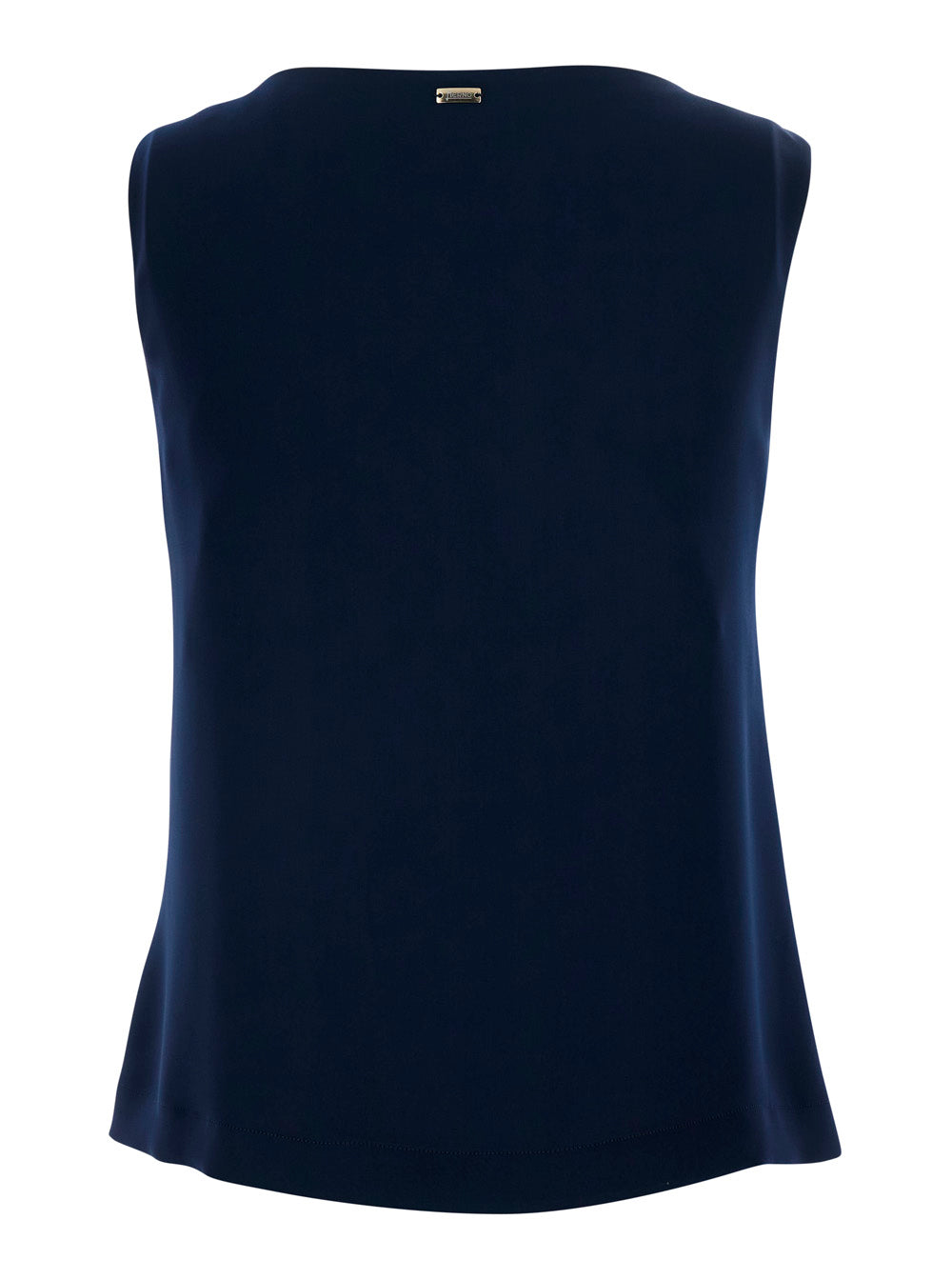 Herno Women Blue Top With V-Neck And Sleeveless In Tech Fabric Woman