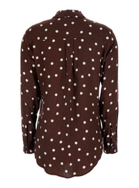 Leplain Women Pois Pocket Shirt - Brown - Shirt With Pockets And Polka Dot Design - In Polyester - Women