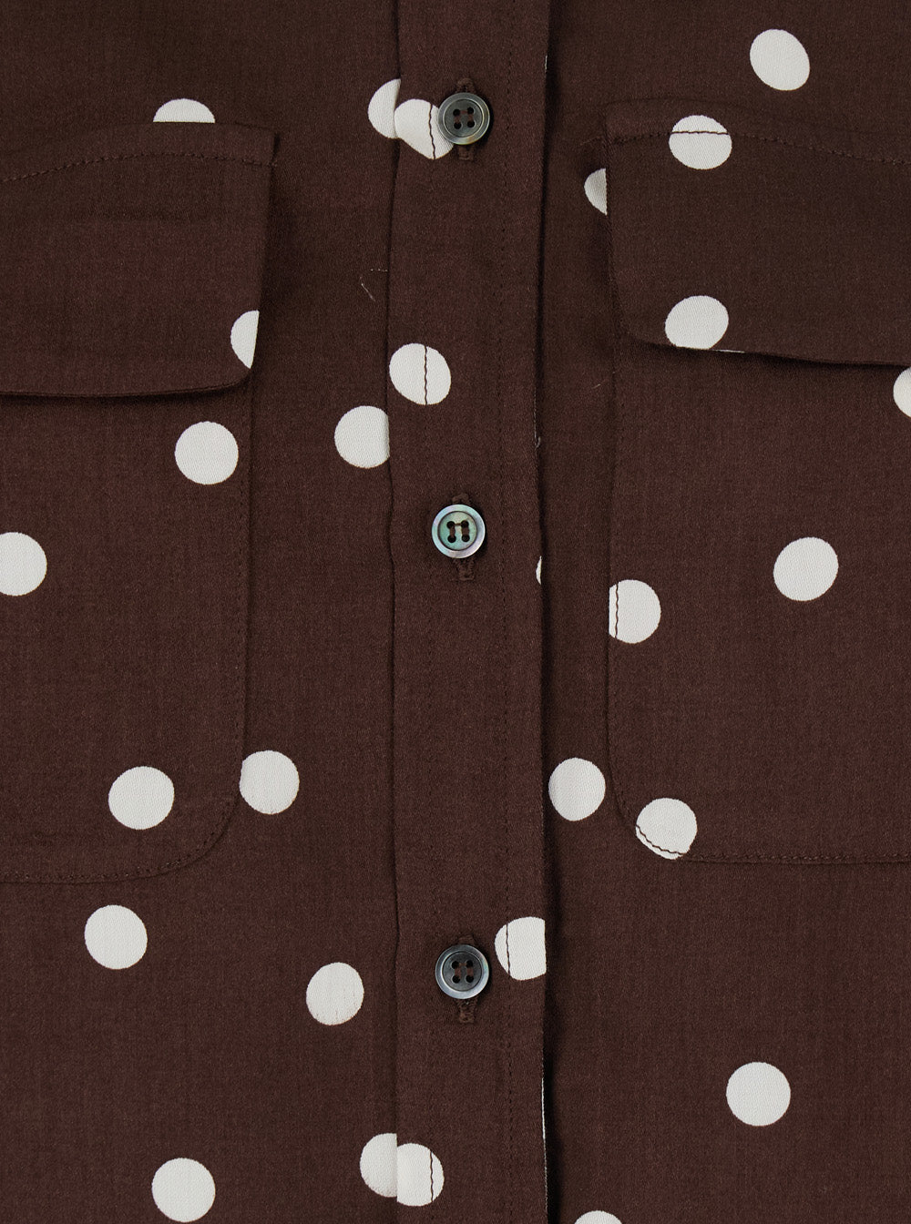 Leplain Women Pois Pocket Shirt - Brown - Shirt With Pockets And Polka Dot Design - In Polyester - Women