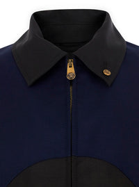 Versace Men Brown Jacket With Classic Collar And Zip Closure On The Front In Leather For Men