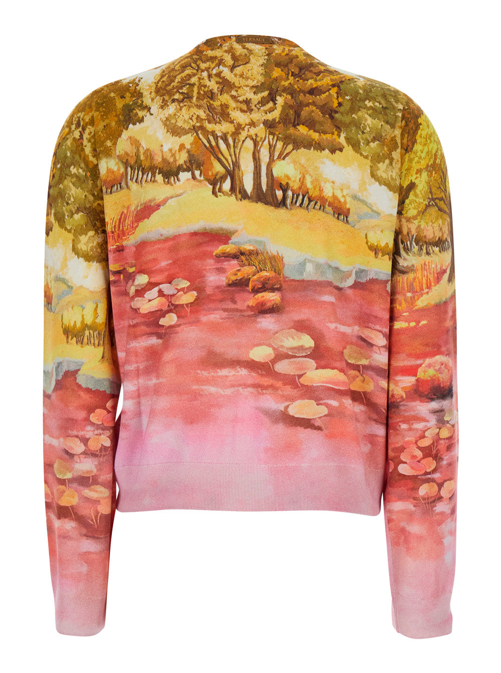 Versace Women Cardigan 'Naturist Print' Multicolor With Natural Silk Print For Women