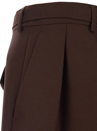 Saint Laurent Men Brown Cotton Bermuda Shorts With Side Pockets For Men