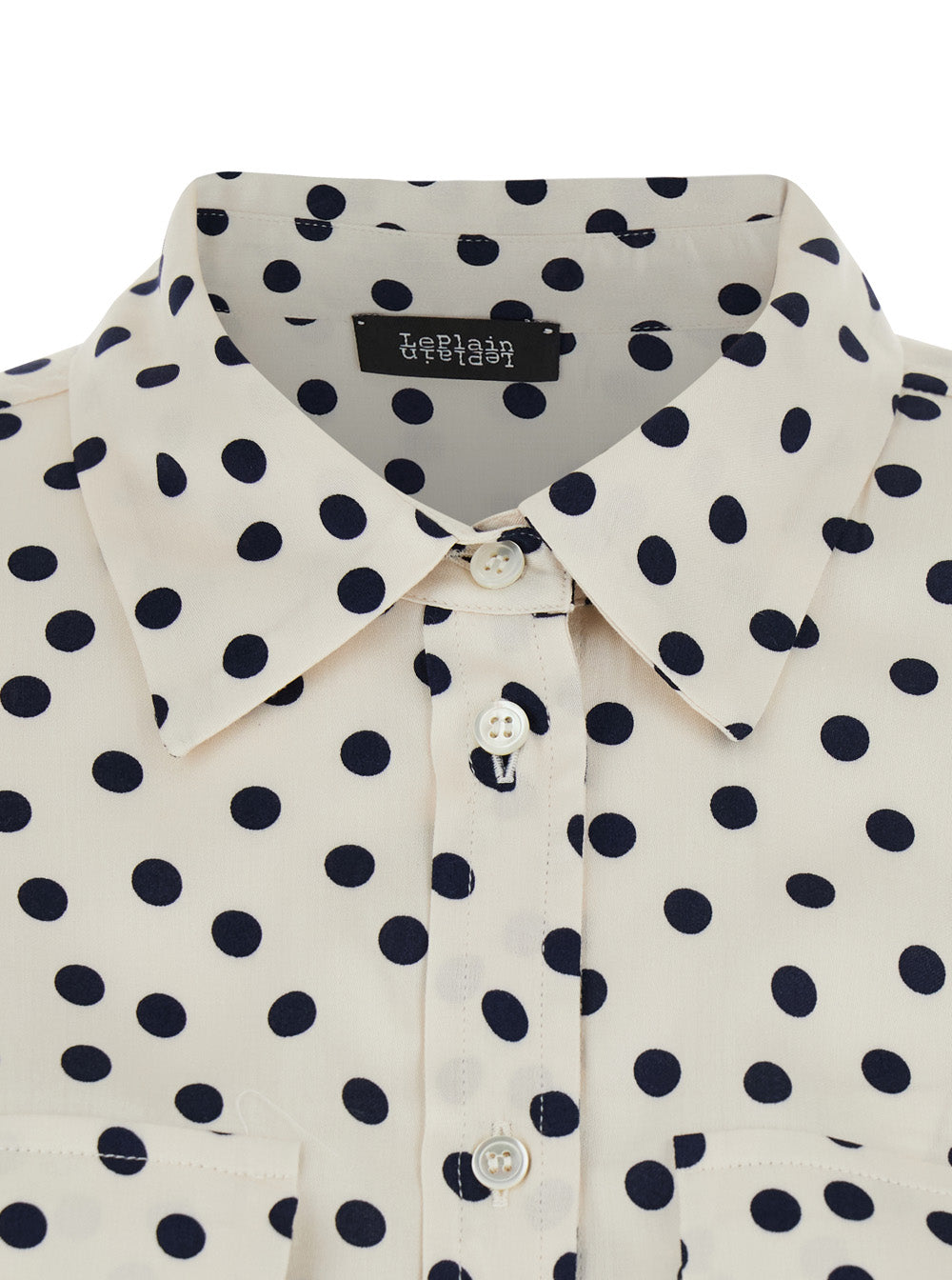 Leplain Women Shirt 'Pois Pocket Shirt' - White - Shirt With Pocket And Polka Dot Patterns In Polyester - Women