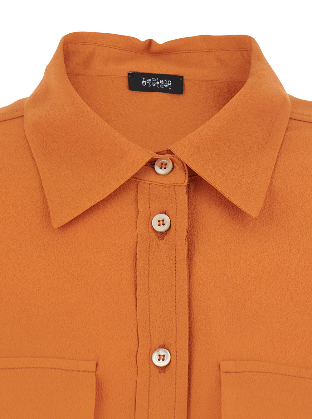 Leplain Women Orange Shirt With Applied Pockets On The Front In Silk Blend Woman