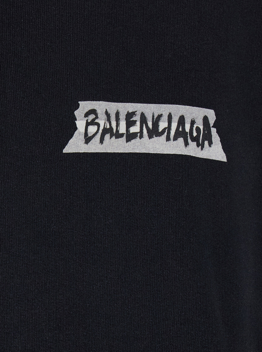 Balenciaga Men Black Half-Zip Sweatshirt With Logo On The Front In Cotton For Men