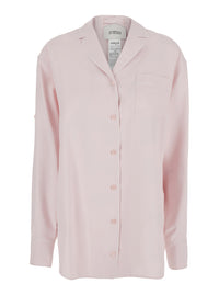 Sportmax Women 'Cocco' Pink Oversized Shirt With Notched Collar And Patch Pocket On The Front In Viscose For Women