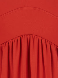 Sportmax Women 'Panino' Red Sleevelesss Long Dress With Round Neckline And Cut-Out On The Back In Stretch Viscose For Women