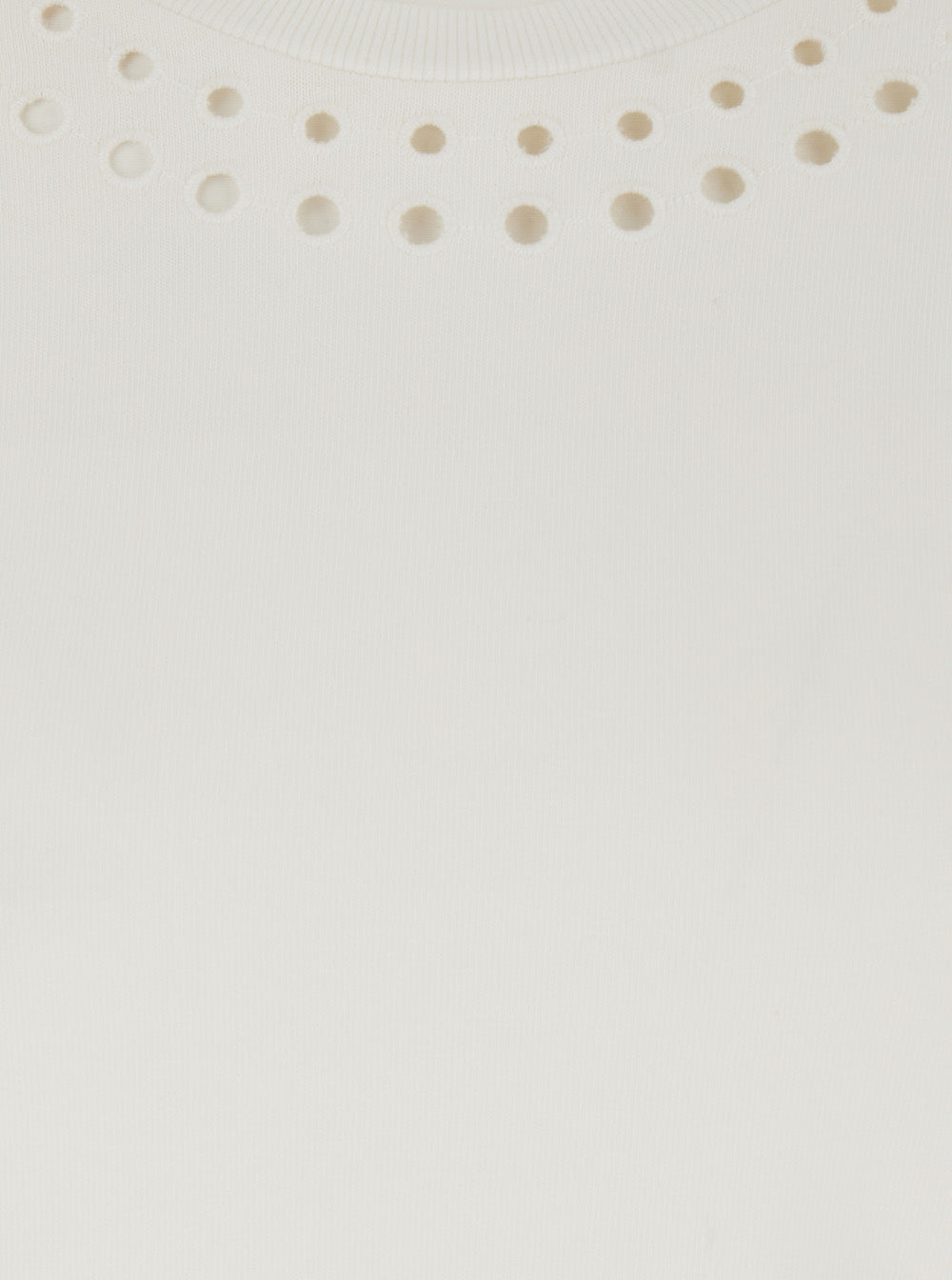 Isabel Marant Etoile Women 'Orlane' White Dress With Round Neck And Sangallo Details In Cotton For Woman
