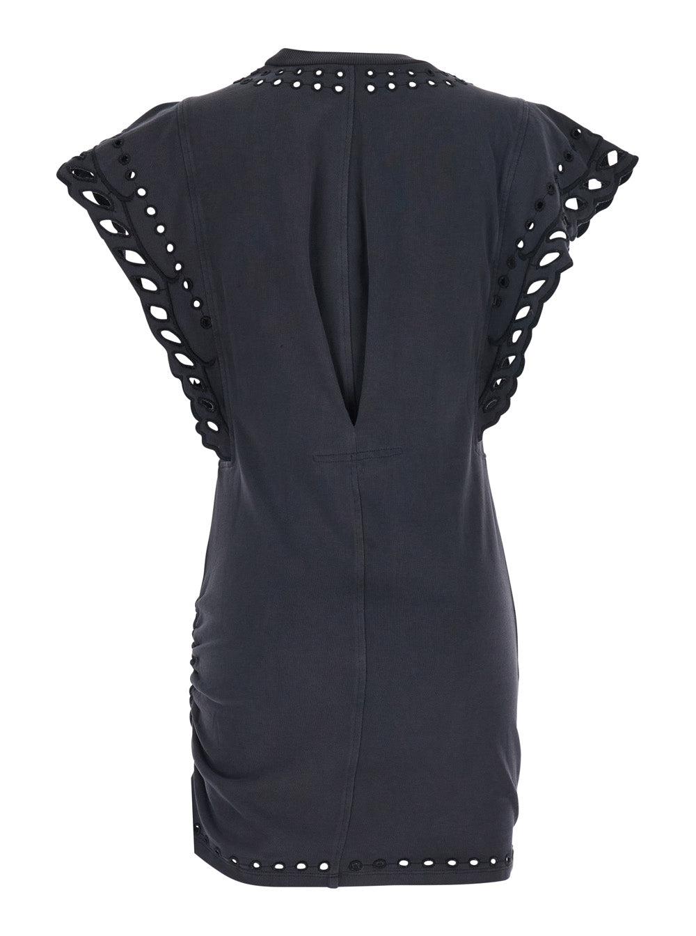 Isabel Marant Etoile Women 'Orlane' Black Dress With Round Neck And Sangallo Details In Cotton For Women