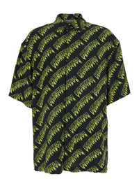 Balenciaga Men 'Creeper' Multicolor Shirt With Classic Collar And All-Over Logo Motif In Viscose For Men