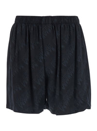 Balenciaga Men High-Waisted Shorts With Front Pockets In Black Viscose For Men