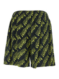 Balenciaga Men Creeper Viscose Yellow Shorts With Side Pockets For Men