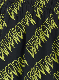 Balenciaga Men Creeper Viscose Yellow Shorts With Side Pockets For Men