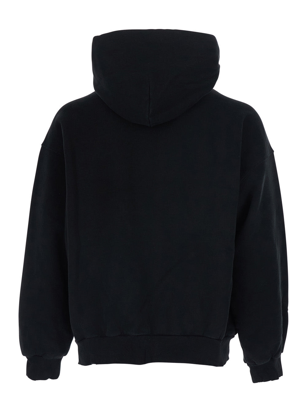 Balenciaga Men Black 'Messy Spray' Hoodie With Fixed Hood In Cotton Men