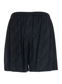 Balenciaga Men High-Waisted Shorts With Front Pockets In Black Viscose For Men
