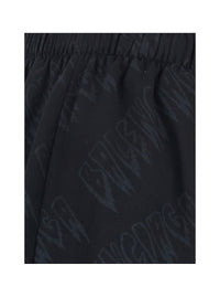 Balenciaga Men High-Waisted Shorts With Front Pockets In Black Viscose For Men