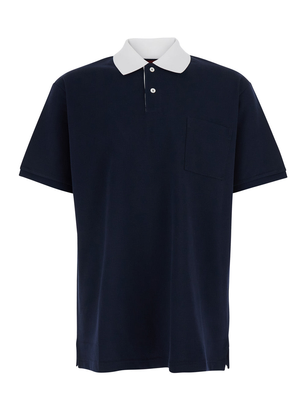Gucci Men Blue T-Shirt 'Piquet + Web' With Round Neck And Short Sleeves For Men