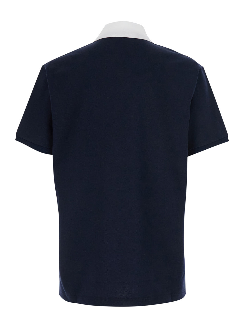 Gucci Men Blue T-Shirt 'Piquet + Web' With Round Neck And Short Sleeves For Men