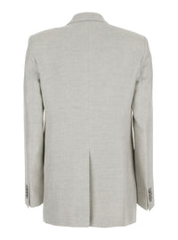 Tagliatore Women Jasmine Silk Wool Jacket With Collar And Front Closure In White Women