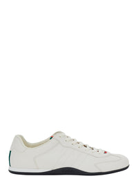 GUCCI Gucci Men 'Elan New' White Sneakers With Web Detail On The Back In Leather Man