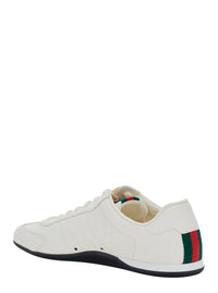 GUCCI Gucci Men 'Elan New' White Sneakers With Web Detail On The Back In Leather Man