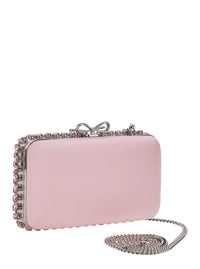 SELF-PORTRAIT Self-Portrait Women "Pink Satin Crystal Clutch Bag" Pink Clutch Bag With Crystals On The Front In Satin For Women