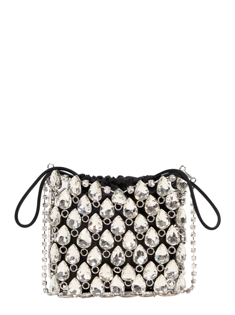 Self-Portrait Women Handbag 'Silver Crystal Chainmail Mini Bag' With Crystal Details