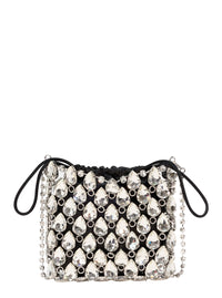 Self-Portrait Women Handbag 'Silver Crystal Chainmail Mini Bag' With Crystal Details