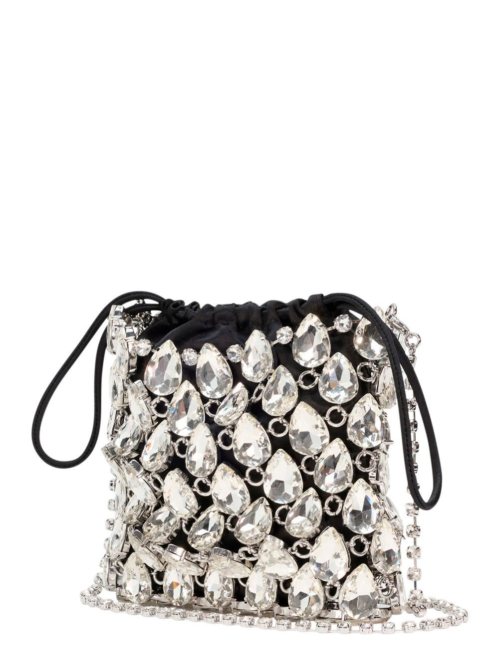 Self-Portrait Women Handbag 'Silver Crystal Chainmail Mini Bag' With Crystal Details