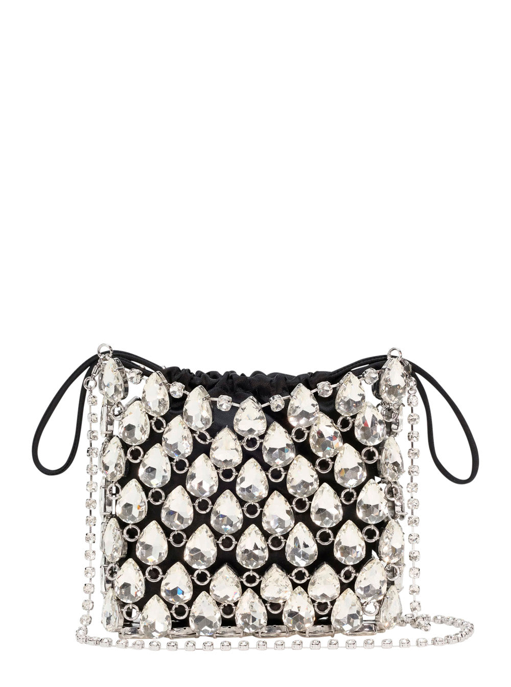 Self-Portrait Women Handbag 'Silver Crystal Chainmail Mini Bag' With Crystal Details