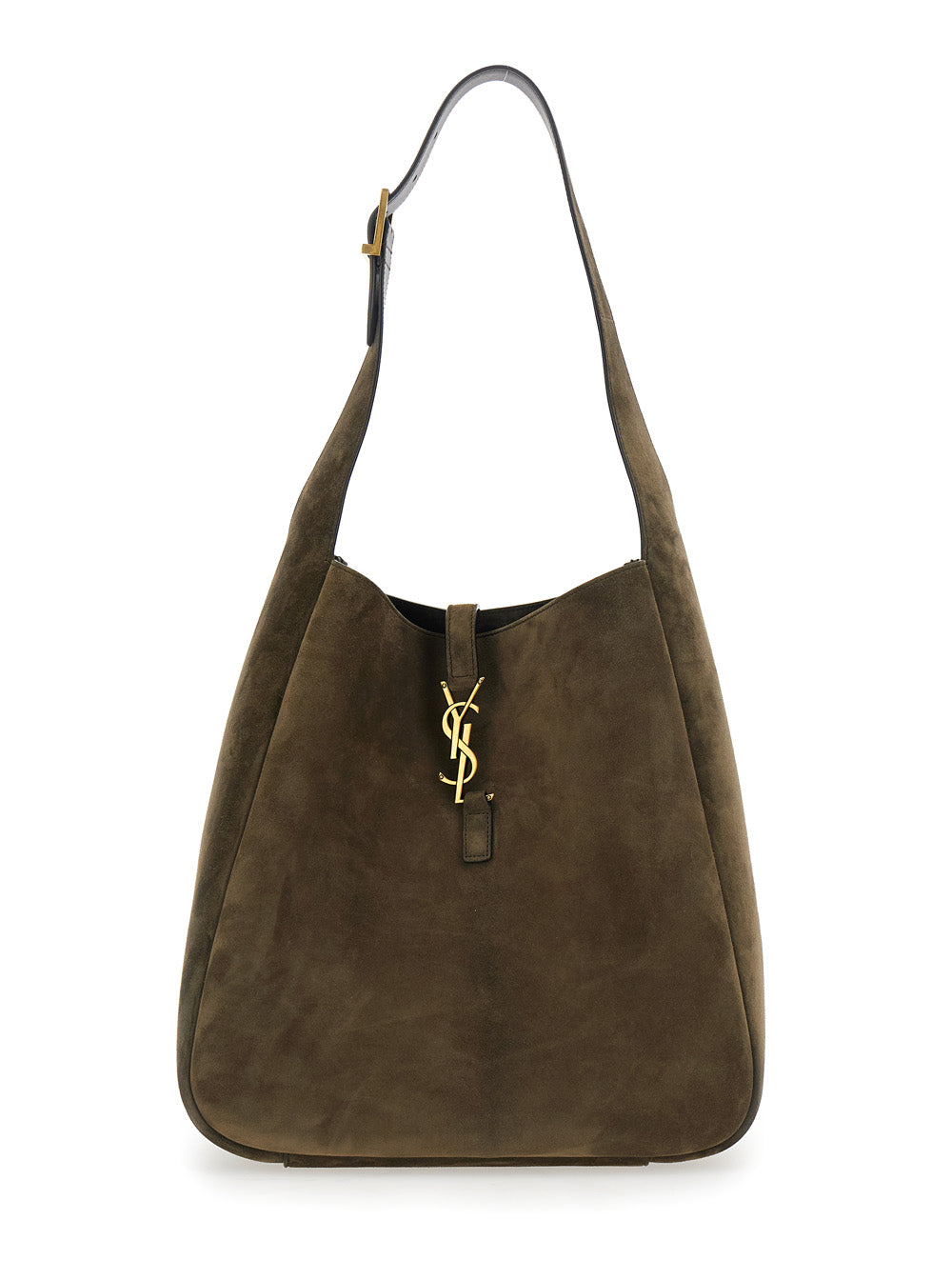 SAINT LAURENT Saint Laurent Women 'Le 5 A 7' Green Shoulder Bag With Triomphe Plaque On The Front In Suede Woman