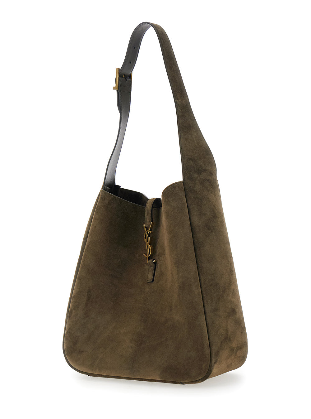 SAINT LAURENT Saint Laurent Women 'Le 5 A 7' Green Shoulder Bag With Triomphe Plaque On The Front In Suede Woman