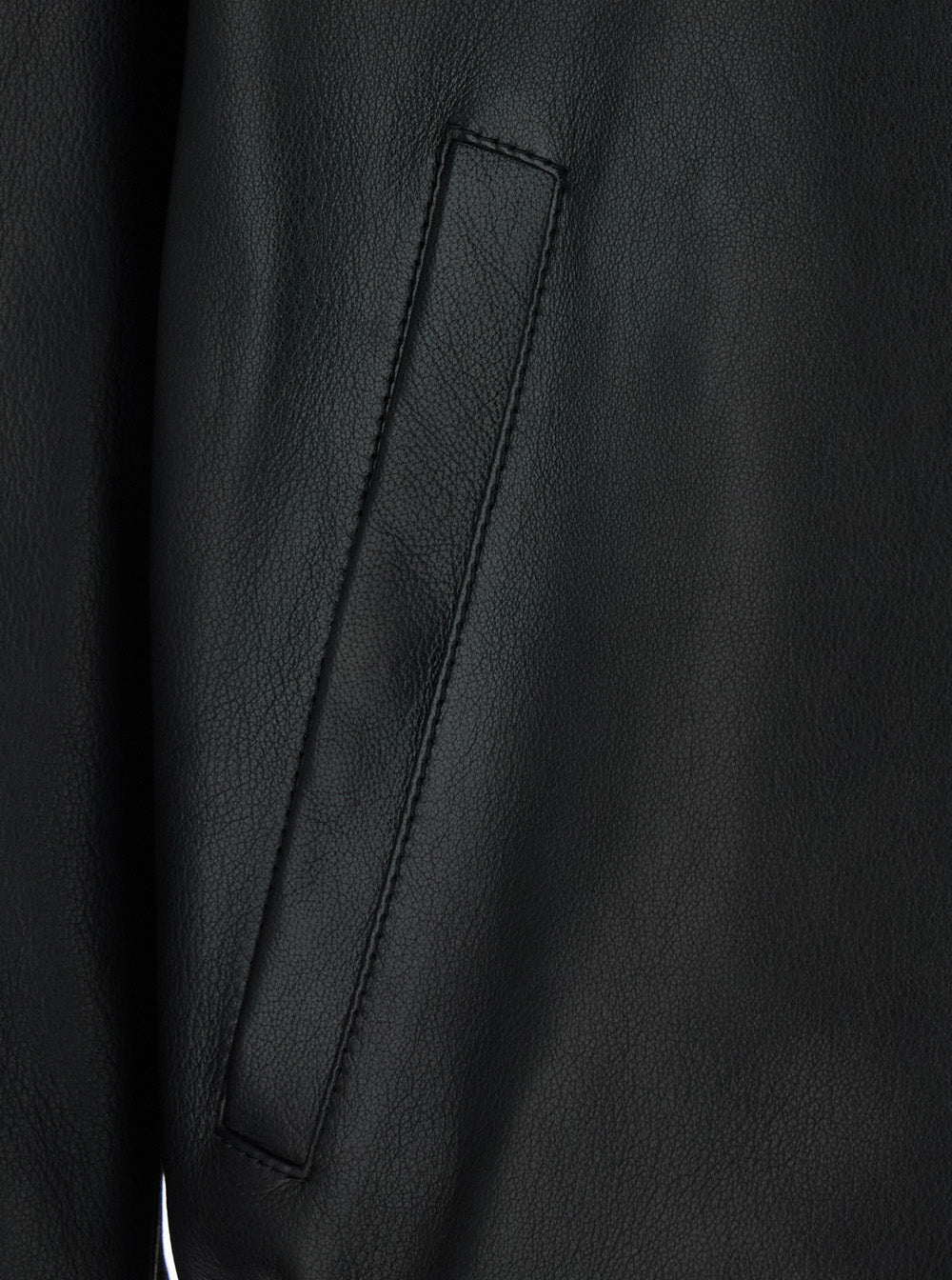 Versace Men Black Jacket - Jacket With Front Closure And High Collar - Leather - Men