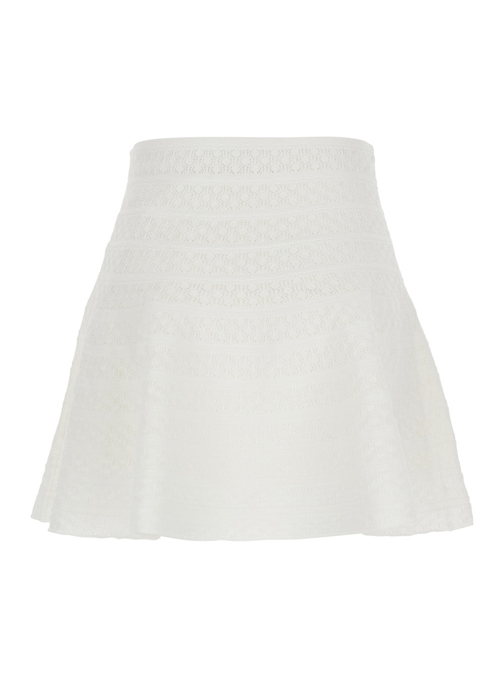SELF-PORTRAIT Self-Portrait Women White Pointelle Knit Mini Skirt