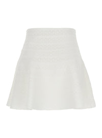 SELF-PORTRAIT Self-Portrait Women White Pointelle Knit Mini Skirt