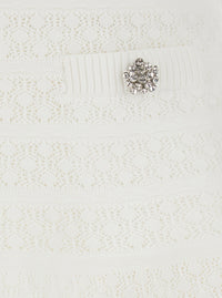SELF-PORTRAIT Self-Portrait Women White Pointelle Knit Mini Skirt