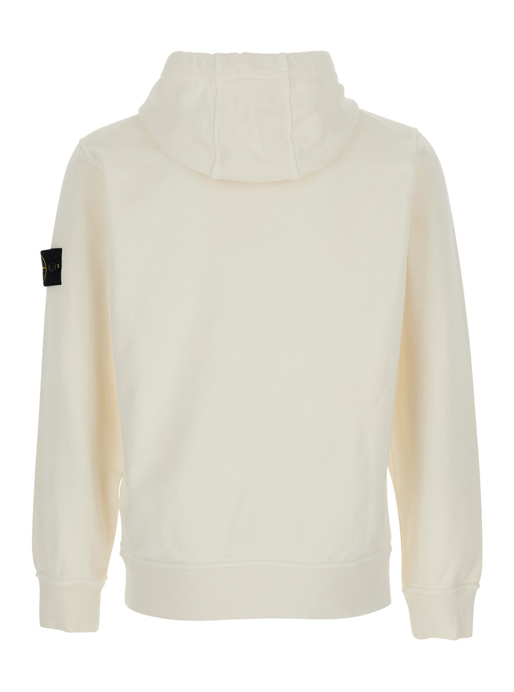Stone Island Men Hooded Sweatshirt With Fixed Hood And Logo On The Front In White