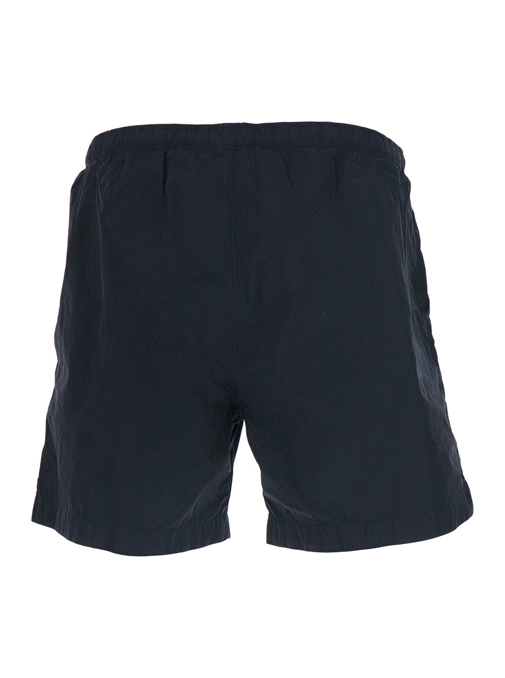 C.P. Company Men Blue Swim Shorts With Logo On The Front In Tech Fabric Men