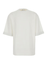 JACQUEMUS Jacquemus Women 'Le Tshirt Ventadou' White Crew Neck T-Shirt With Gros Grain Logo On The Back In Fabric For Women